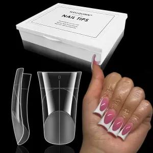 웰퀸 덕 네일 폼은 폴리 젤 재사용 가능한 240개 풀 커버 몰드 빌더 프렌치 팁 아크릴 매니큐어 살롱 및