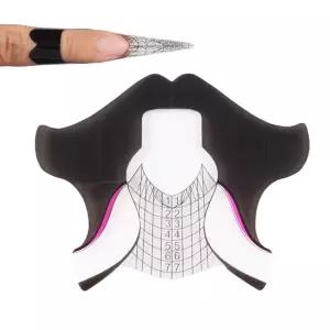 뷰티리더 100개/롤 네일 폼 스티커 클리어 아트 가이드 아크릴 UV 젤 연장 폴리시 가이드용 스텐실