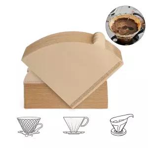호환  일회용 나무 커피 필터 종이 콘 모양 V60 드리퍼 커피 필터 컵 드립 바리스타 도구