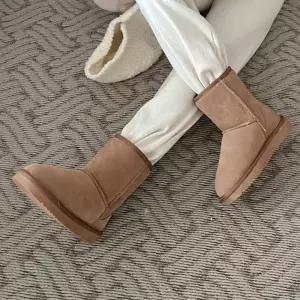 여자가을신발 미들 부츠 스웨이드 소가죽 방한 안감 데일리