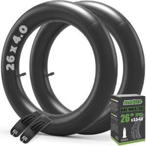 슈레이더 밸브가 있는 20x4.0 26x4.0 레버가 - 자전거용 뚱뚱한 튜브 튜브(2팩) 부틸 내부 및 2개의 타이어 전기 고무 산악 자전거