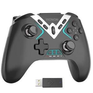 무선 PC 컨트롤러, 홀 효과 조이스틱 및 트리거 기능이 있는 블루투스 게임 컨트롤러(Windows PC, 닌텐도 스위치, 안드로이드 /모바일 /TV, iOS, MAC(루프 매크로, 진동, 터보, 모션 제어 기능 포함)