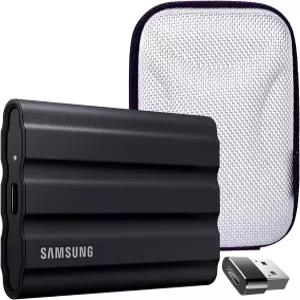 삼성 MU-PE4T0S/AM T7 4TB 쉴드 휴대용 SSD USB 3.2 하드 쉘 케이스 및 컨버터 어댑터 타입 C 어댑터가