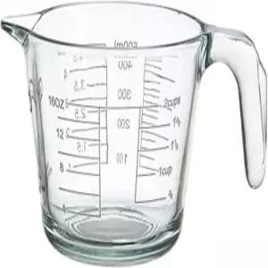 파버웨어 2컵 보로실리케이트 유리 습식 및 건식 계량컵 대형 계량기 포함 투명