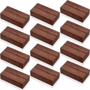 12피스 우드 플레이스 카드 홀더 사인 테이블 번호 스탠드 결혼식 파티 이벤트 장식용 네임 홀더(3 x 1.6