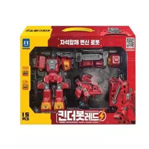 자석합체 변신 로봇 장난감 킨더봇레드 소방구조대