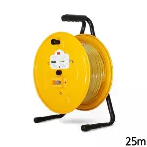 파워존 차단형 철판 전선릴 전기연장선 2구 25M/릴/선/전기/멀티탭/캠핑/리드/연장/전선/작업/케이블/산업