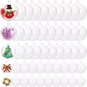 Ranchbtn 40Pcs 투명 플라스틱 충전식 장식품 5가지 크기 벌크 DIY 크래프트 볼 결혼식 파티 홈 데코용