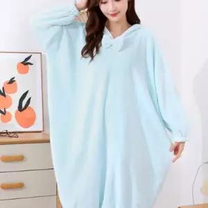 [다잇템]여성 색상 목욕 리본 민무늬 후디 박시 가운 (35658252)