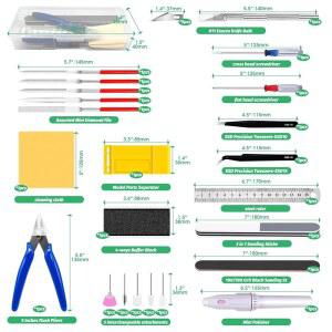 YAUHAR 28피스 모델 모델러 모델링 키트 공구 수리 기본 건담용 파일 플라이어 플러시 도구에는 미니 조립 고정용 드라이버 드릴 그라인딩 취미 분리기 스크루