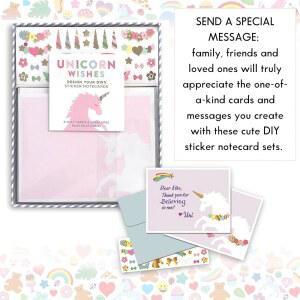 그로스먼 부인의 위시 디자인 만들기 스티커 나만의 메모 카드 유니콘 카드 감사 DIY 인사말 생일 클래식 키트 8장의 봉투
