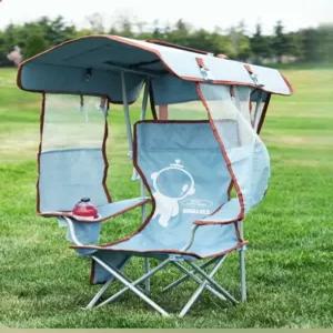 파라솔 캠핑의자 접이식 그늘막 캐노피 체어 지붕있는 차양막 해변 세트 컵홀더 폴딩
