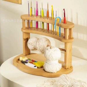 코바늘보관함도구용품홀더DIY정리함원사정리파우치 72축 브래킷 원목