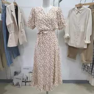 [하프클럽/] DP01 프릴 꽃무늬 랩스타일 원피스 OBOE525