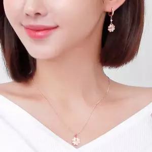 목걸이귀걸이세트 마샹스 클로버 금목걸이 금침 귀걸이 주얼리 14K 세트