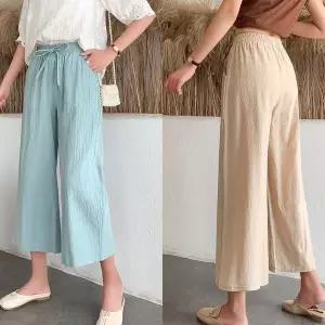 런칭특가 밴딩 와이드 팬츠 여성 여름 바지 의류 면바지 통바지