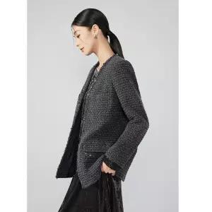 여사친 모직 가을 빈티지 클래식 스팽글 숏 탑 모직코트 코트 히든 트위드 원픽3