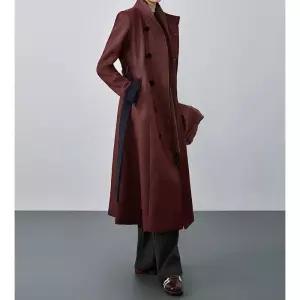 여자 모직코트 고지식인풍 빈티지 하이넥 코트 고감 롱 모직 원픽1