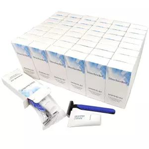 대량 면도 키트의 일회용 면도기 트윈 블레이드 면도기와 크림(12g) 호텔 에어비앤비 노숙자 쉼터 캠핑 및