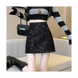 여자 스커트 정장 모직 스팽글 봄가을 A라인 힙 울 미니 원템1