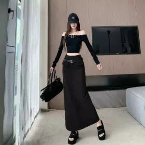 치마 롱 모직 여자스커트 정장 일자 힙업 슬림핏 뒤 트임 원템1
