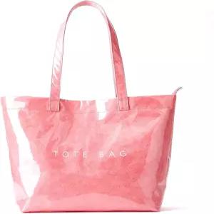 칼리디 PVC 지퍼 토트백 젤리 크래프트 페이퍼 비치백 대형 호보 캐리 올 트래블 쇼핑 핸드백 플라스틱