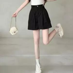 [다잇템]여성 하이웨스트 건빵 캐쥬얼 핀턱 숏팬츠 (35410696A)