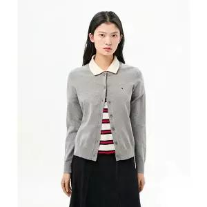 매장정품 [브랜드명] 타미힐피거 Tommy Hilfiger 코튼 저지 크루넥 가디건 (T22G0KCD001WT2P61) T22G0KCD00