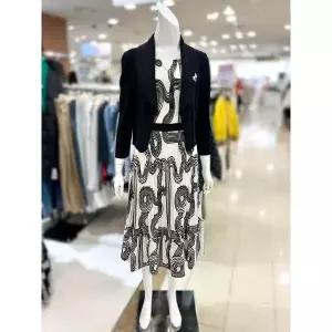 [하프클럽/]소고 세이브존01 숄 카라넥 프린트 롱 원피스 AL1PA05