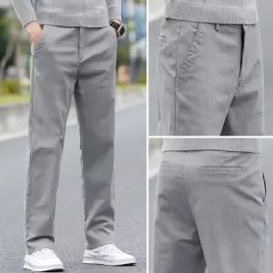 바지 면 남성용 캐주얼 빅사이즈 린넨 일자팬츠 무지 와이드 스판 봄가을 면바지 admr1