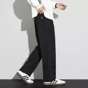 바지 팬츠 남성 캐주얼 오버핏 린넨 면바지 통 주름 샤니든 admr1