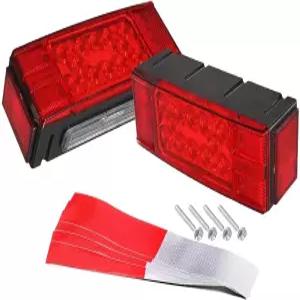 파츠삼 12V LED 잠수정 저프로파일 직사각형 트레일러 라이트 방수 조합 테일 키트 스톱 브레이크 번호판