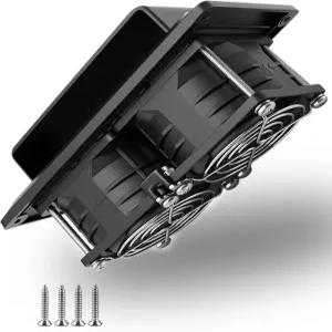 AMOMD 12V 25W RV 사이드월 통풍구 배기 팬 루프 측면 환상적인 레인지 후드 RV용 공기 순환 촉진(블랙)