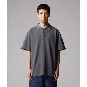 디키즈 DICKIES 가먼트 다이드 피케 셔츠 Charcoal DIKU251LRPS001CC 257756