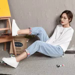 여자 바지 스트링 무난하게 봄가을 빅사이즈 캐주얼 배기팬츠 밴딩 심쿵마켓