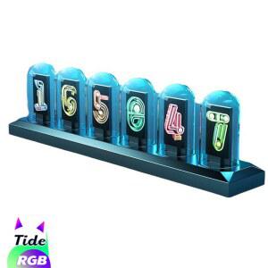 진공관시계 닉시 디지털 IPS유사닉시관 유리 우드 데스크탑 스톱워치 스타일 RGB