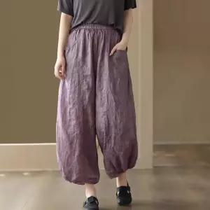 여친 바지 팬츠 춘하 나염 올오버 배기 쭈리 모시 이중 핸드메이드 원픽1