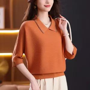 여자니트 봄가을 상의 루즈핏 칠부소매 터틀넥 스웨터 니트 심쿵마켓