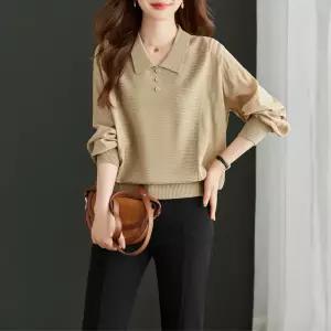 여자니트 긴팔 루즈핏 배색 얇은 니트 스웨터 상의 터틀넥 봄가을 심쿵마켓