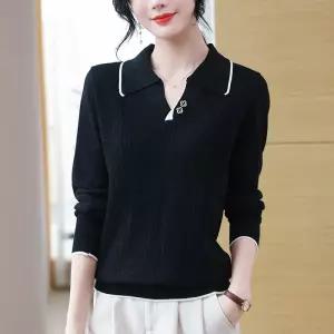 여자니트 봄가을 패션 캐주얼 니트 얇은 폴로넥 레깅스 긴팔 상의 심쿵마켓