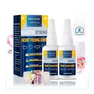 탄력 있는 끈 매듭을 위한 뮤브콜 주얼리 브레이슬릿 구슬 매력을 투명 클레이 비즈 2개 천공 플라스틱