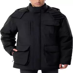 남성용 UIQUR 겨울 코트 재킷 방수 따뜻하고 두꺼운 퍼프 후드 단열 파카