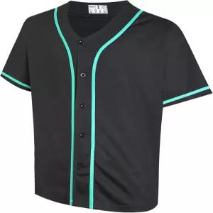 가비피 남성 플레인 야구 유니폼 캐주얼 버튼 다운 셔츠 반팔 스포츠