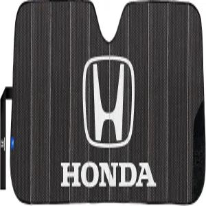 플라스틱 컬러 003939W01 혼다 블랙 매트 어코디언 선쉐이드 화이트 로고 높이 26.75인치 x 너비 57인치