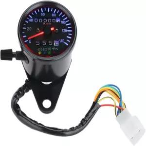 KIMISS 12V 유니버설 모터사이클 주행 거리계 LED 백라이트 듀얼 게이지 키트 카페 레이서 속도계