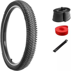 2팩 26x1.95/24x1.95/20x2.125인치 산악 자전거 타이어 오프로드 교체용 접이식 MTB 세트 슈레이더 밸브