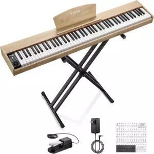 도너 DEP-1S 피아노 키보드 88키 속도 감지 키보드를 갖춘 초급 디지털 레코드 블루투스 코드 스탠드 번들