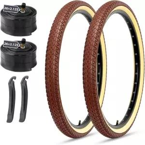 26x2.125 크루저 자전거 타이어 비치 크루저와 도심 통근 자전거를 위한 페어 바이크 튜브 및 레버 교체