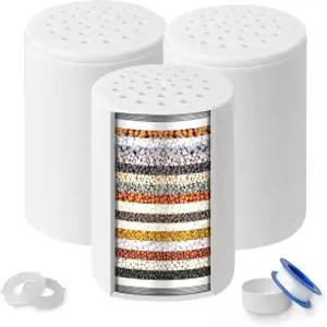 3팩 샤워 필터 교체 카트리지 경수용 20단계 유사한 디자인과 호환되며 화학 물질과 염소를 줄이고