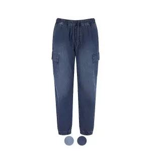 남성 쿨링 밴딩 카고 조거 데님 팬츠_PHF2DP1067